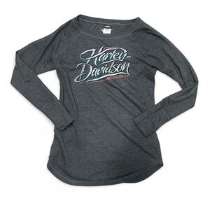 Harley-Davidson Women's Charcoal Long Sleeve Tee